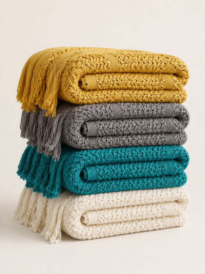 Lisière – Plaid Traforato in Maglia - Maison Ferrant