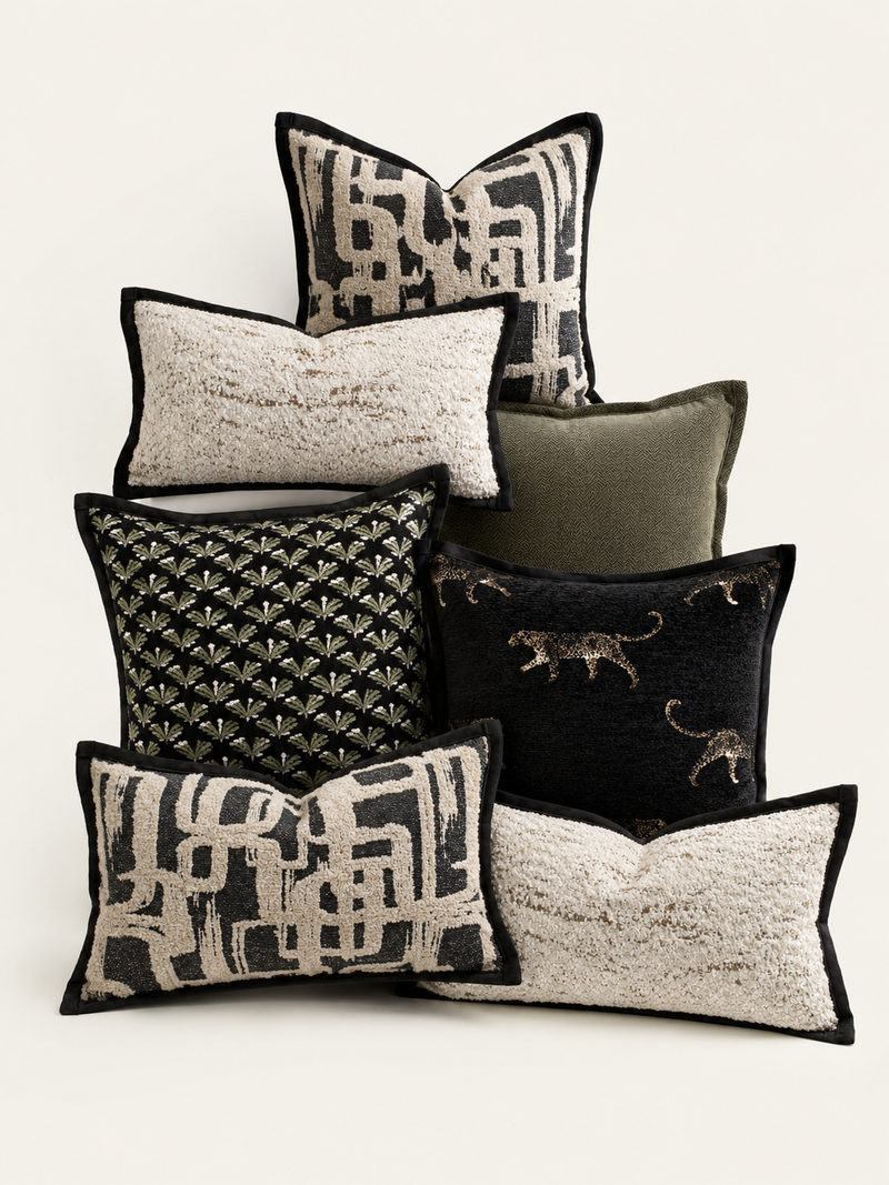 Sous-Bois – Cuscino Jacquard Ricamato - Maison Ferrant