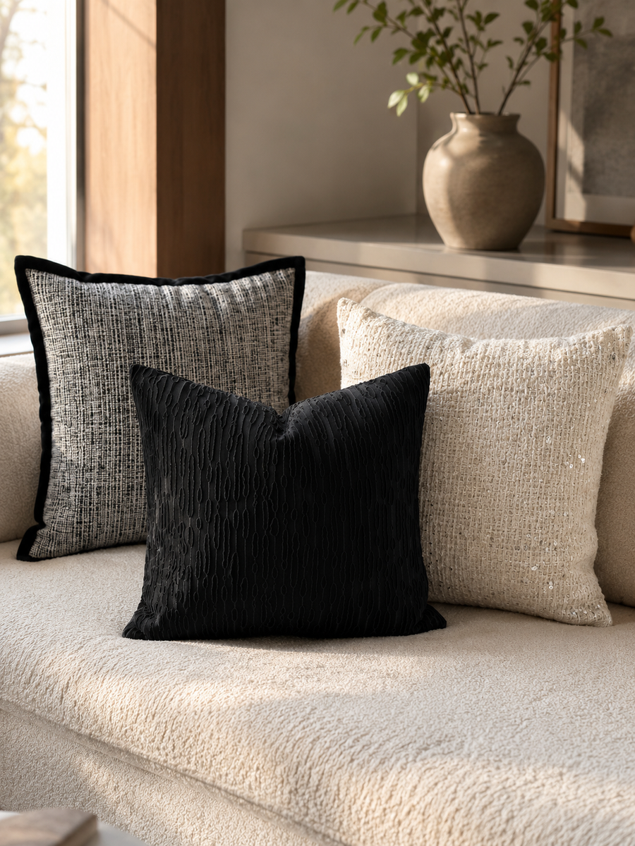 Graphite – Cuscino Bianco e Nero, foto 4
